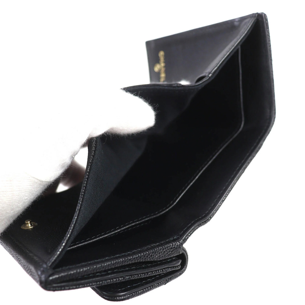CHANEL Authentic Black Caviar Leather Logo Wallet - Picture 7 of 13